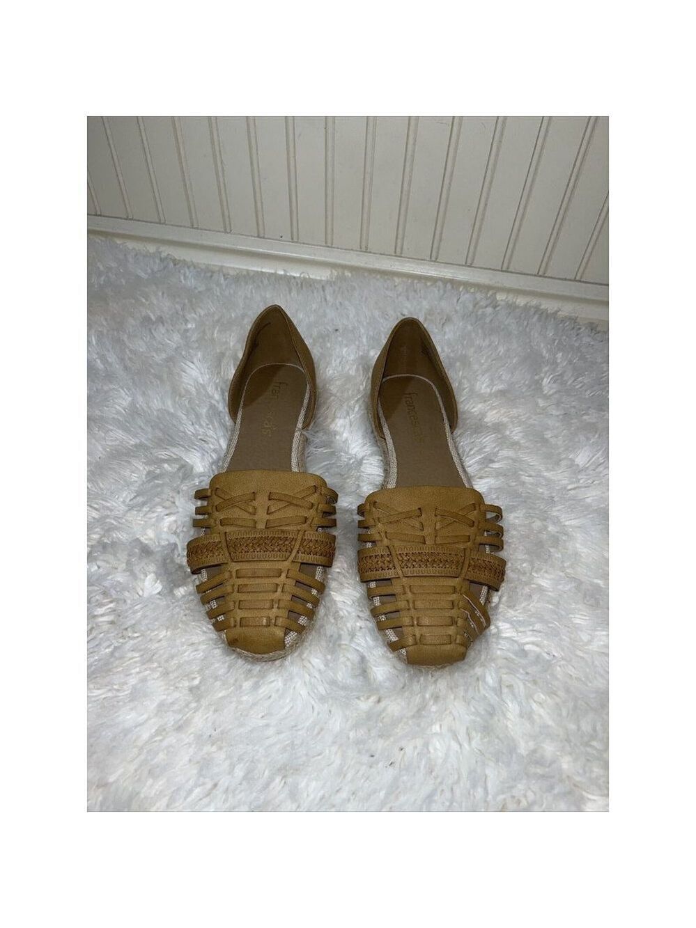 FRANCESCA'S Tan Huarache Summer Espadrille Flats size 10 new